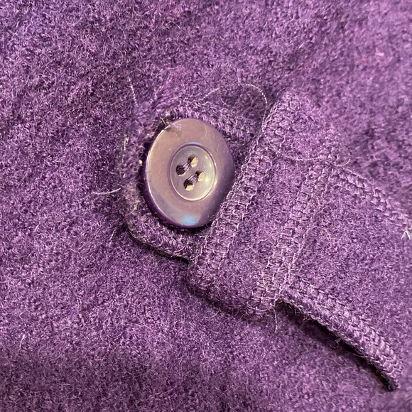 Sandro Petite Wool Purple Belted Jacket Medium - Picture 6 of 17